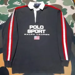 90s POLO SPORT ポロスポーツ　ラガーシャツ長袖スリーブリフレクター