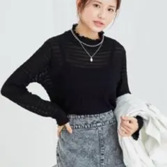 vis-`a-vis 新品 web限定 チェックシアータートルネックトップス