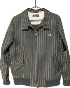 フレッドペリー ハリントンジャケット ストライプ S サイズ ブラック