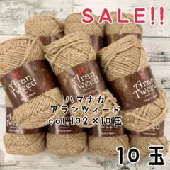 ★SALE★毛糸 ハマナカ アランツィード col.102×10玉