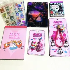 不思議の国のアリス レトロ ストラップ チャーム ポストカード メモ帳 シール