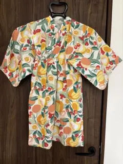 フルーツ柄 浴衣　帯セット　100%コットン 120センチ