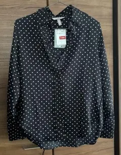 H&M ドット柄シャツ　XS ブラック