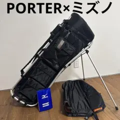 美品★ミズノ×ＰＯＲＴＥＲ帆布 フレームウォーカーキャディバッグ 希少 入手困難 ミズノ フレームウォーカー キャディバッグ nine