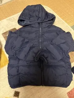 ネイビー フード付き中綿コート