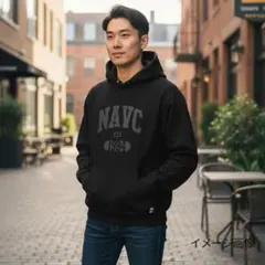 ラッセルアスレティックパーカースウェット　黒　ビッグロゴ　メンズL古着