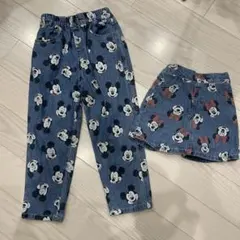ミッキー　ミニー　キッズズボン　スカート　兄妹　リンク　双子　キッズ　リトシー