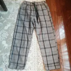 チェック柄 カジュアルパンツ ゴムウエスト