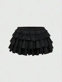 SHEIN フリルスカート ミニ 黒 S