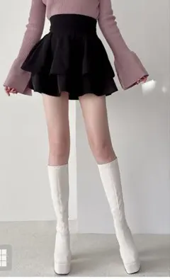 GRL フリージア インパン裏地付きフレアミニスカート gm772