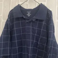 GEORGE ポロシャツ XL ネイビー チェック柄 半袖のサムネイル