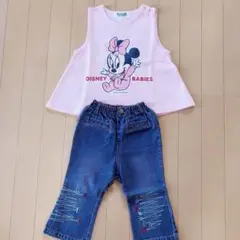 【女の子 まとめ売り】サイズ90 Disney ベビー　トップス　パンツ　2点