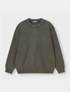 GU ウォッシュドクルーネック ニット セーター