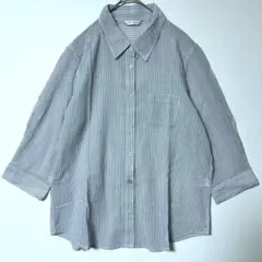 ストライプ 七分袖 コットンシャツ Mサイズ AMISTA