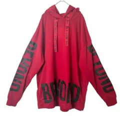 【タグ付】大きいサイズ 長袖シャツ フード付 薄手 4L 赤色 メンズ