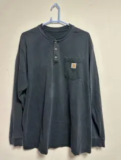 Carhartt ヘンリーネック長袖シャツ ダークグレー