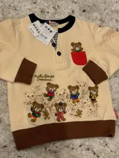 ミキハウス クマ柄 トレーナー アイボリー 110cm 新品タグ付き　日本製