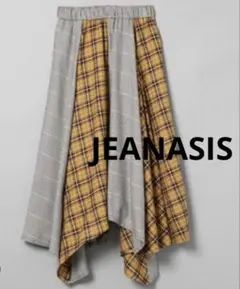 JEANASIS クレイジーパターンチェックアシメスカート　ジーナシス