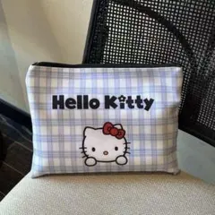 Hello Kitty チェック柄ポーチ　割引中