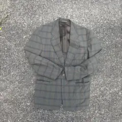 90s HUGO BOSS テーラードジャケット チェック　尿素ボタンのサムネイル