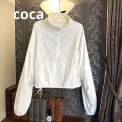 美品★coca★コカ　ナイロンクロップドアノラック　М　ハーフジップ　パーカーのサムネイル