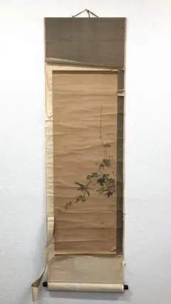 鴛湖老人 清代後期の画家 張子祥 肉質 鴛の図 掛け軸 古美術 骨董品