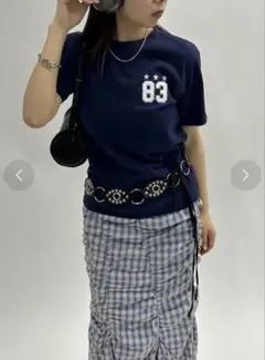 ネイビー Tシャツ 83プリント