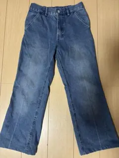 GU デニムブルー ワイドパンツ Sサイズ
