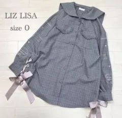 リズリサ　オーバーシルエットロングシャツ　セーラーカラー　ワンピース　チェック柄