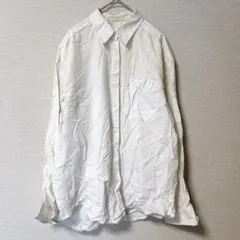 海外古着✨エディーバウアー 長袖シャツ 【S/P】 ホワイト 白 無地 ユーズド