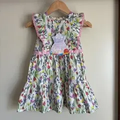 【新品】花柄 チューリップ柄 ノースリーブワンピース 110cm