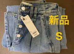 新品　GU ワイドジーンズ　by rokh ブルー　Sサイズ