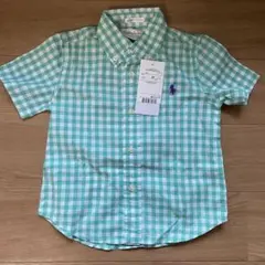 新品　Ralph Lauren 半袖シャツ 18M 85 緑チェック