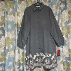 SORSA 刺繍ロングシャツワンピース