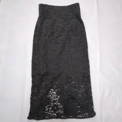 NOBLE ブラック レース ロングスカート　36