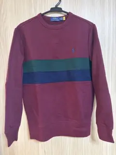 Polo Ralph Lauren バーガンディ ストライプ トレーナー XS
