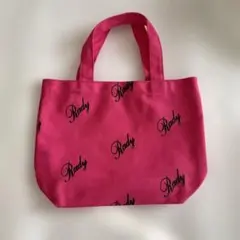 rady ロゴロゴミニトートバッグ　ピンク×ブラック