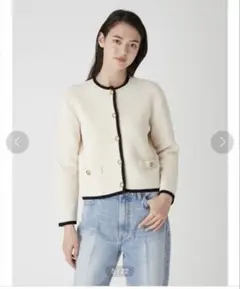 ミラオーウェン　金釦ショート丈ニットカーディガン 1