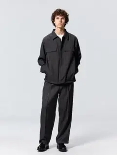 ツータックバギースラックス(ストライプ)(セットアップ可能)