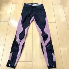 ミズノスポーツレディースタイツ ピンク/ブラック ドットランニングウォーキングM