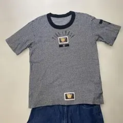 PINK HOUSE 黒ギンガムチェックパッチワークTシャツ