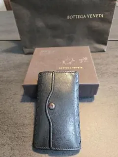 Bottega Veneta ブラック レザー キーケース