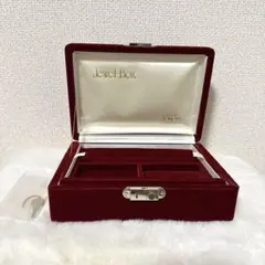 ジュエリーボックス アクセサリーケース ワインレッド 鍵付き 昭和レトロ