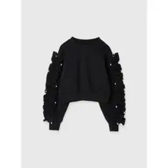 eimy istore フリルスリーブスウェットップス （BLACK）