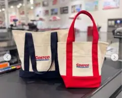 【数量限定で終売】コストコ　キャンバストートバッグ　赤・紺色　大小2枚セット③