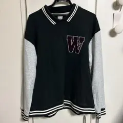 ポロシャツスタイル 長袖トレーナー Lサイズ