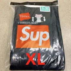 Supreme Hanes Thermal Crew XL 黒 ロンT 長袖
