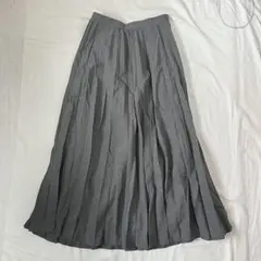 lune moire グレー ロング プリーツスカート 古着 大人 きれいめのサムネイル