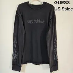 GUESS ファイヤーパターン USED加工トップス ヴィンテージ風 長袖 Sのサムネイル