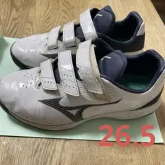 Mizuno トレーニングシューズ　26.5センチ ホワイト/ネイビー